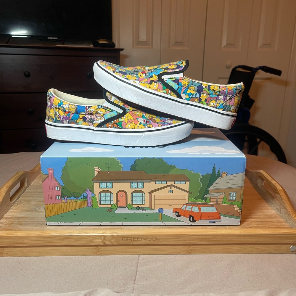 The Simpsons Limited Edition Springfield ComfyCush Slip-On Vans